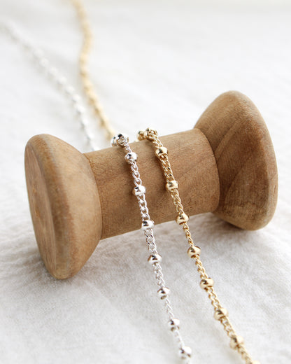 2.7mm Curb Chain with Beads, S273, G273