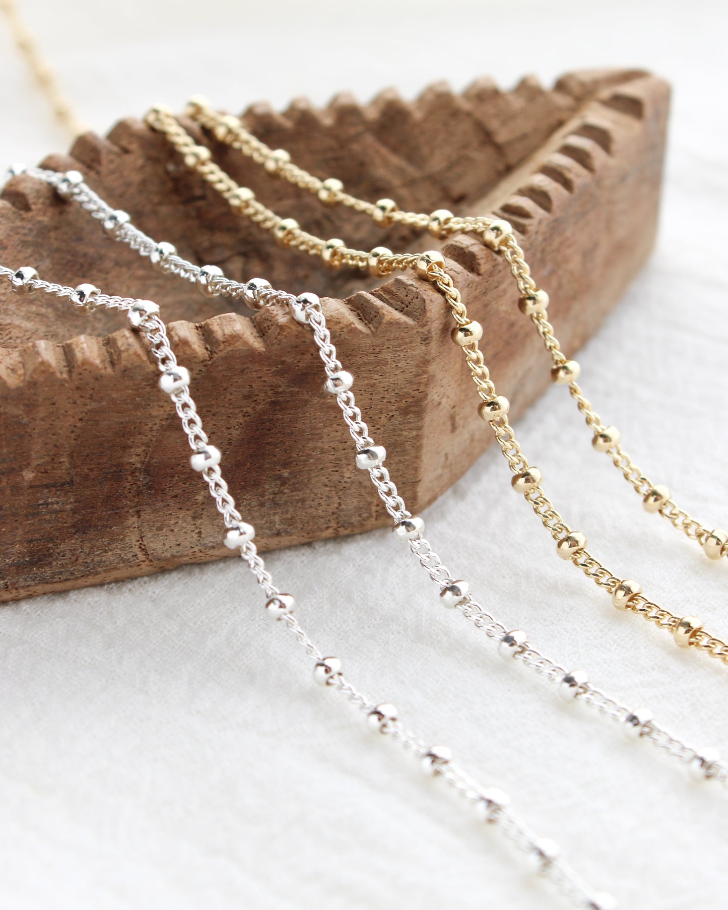 2.7mm Curb Chain with Beads, S273, G273