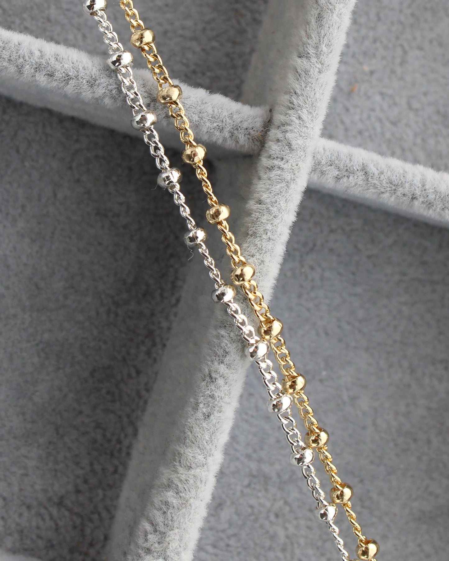 2.7mm Curb Chain with Beads, S273, G273