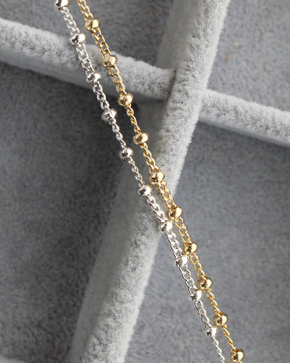 2.7mm Curb Chain with Beads, S273, G273