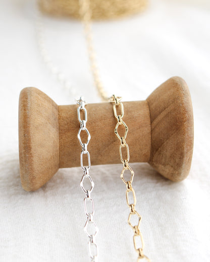 3.3mm Alternate Dapped Diamond and Oval Link Chain 1+1, S274, G274