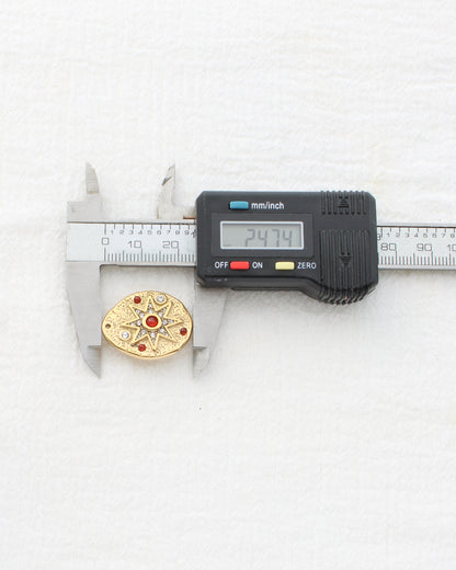 25mm Star w/ Red & White CZ PVD Charm, CH450