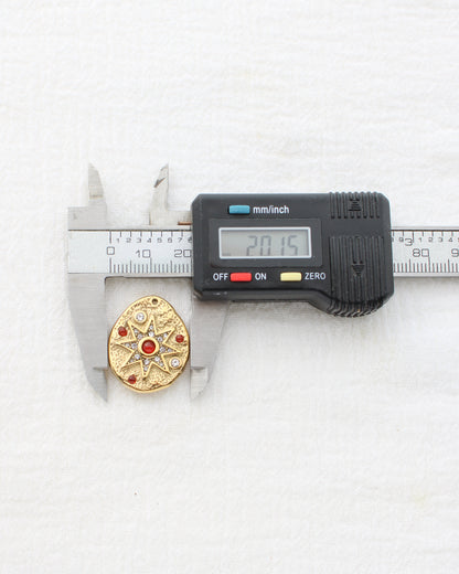 25mm Star w/ Red & White CZ PVD Charm, CH450