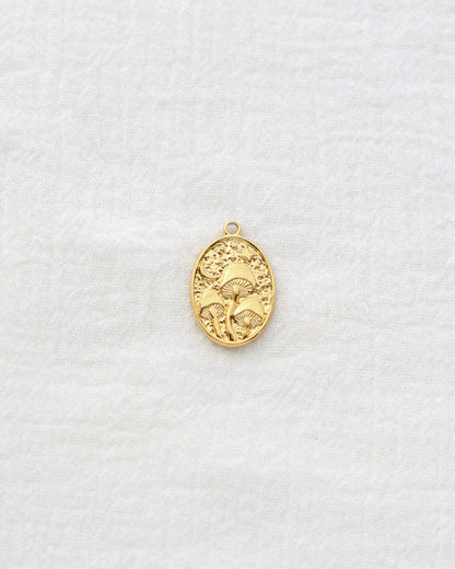 23mm Mushroom Oval PVD Charm, CH454