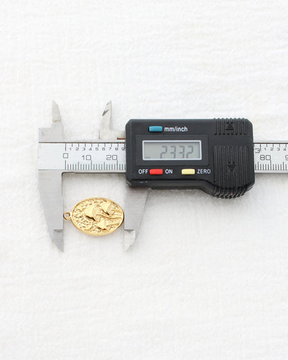 23mm Mushroom Oval PVD Charm, CH454