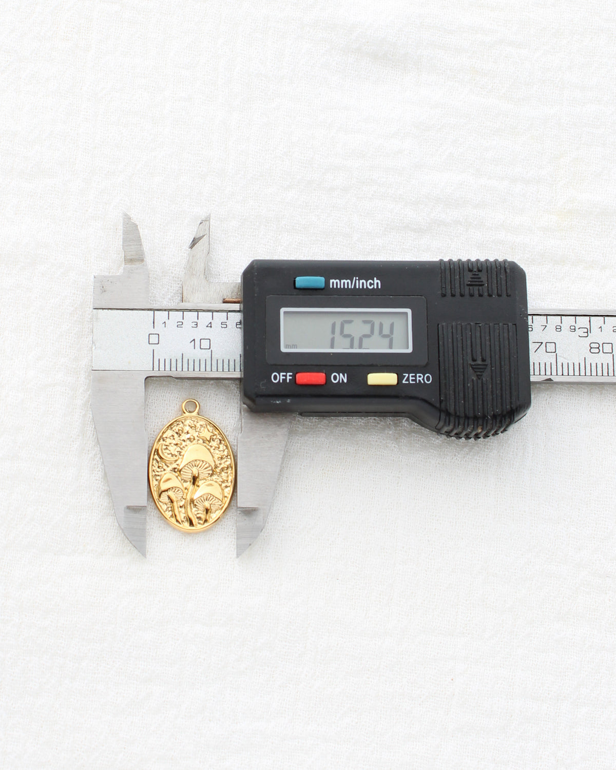 23mm Mushroom Oval PVD Charm, CH454