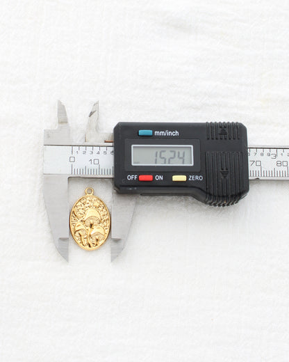 23mm Mushroom Oval PVD Charm, CH454
