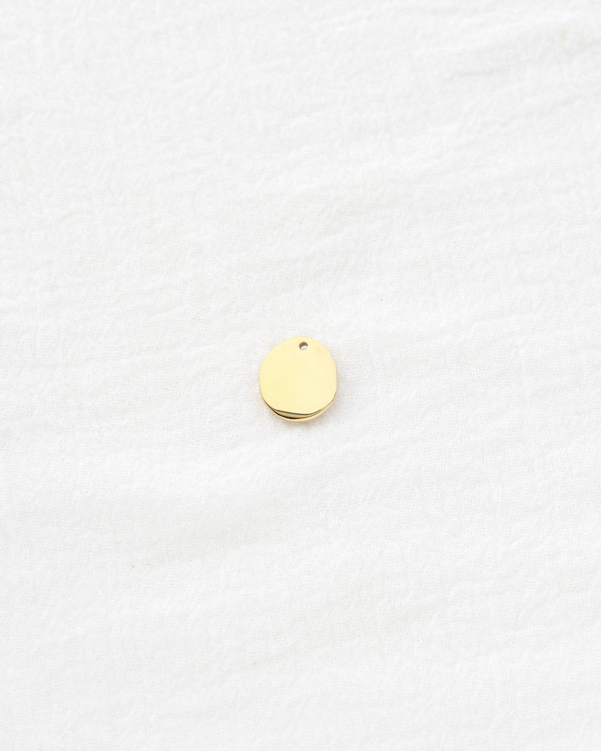 15mm Hammered Disc w/ CZ PVD Charm, CH449