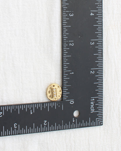 15mm Hammered Disc w/ CZ PVD Charm, CH449