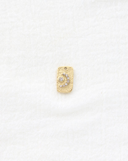 15mm Moon & Stars Rectangle PVD Charm, CH448