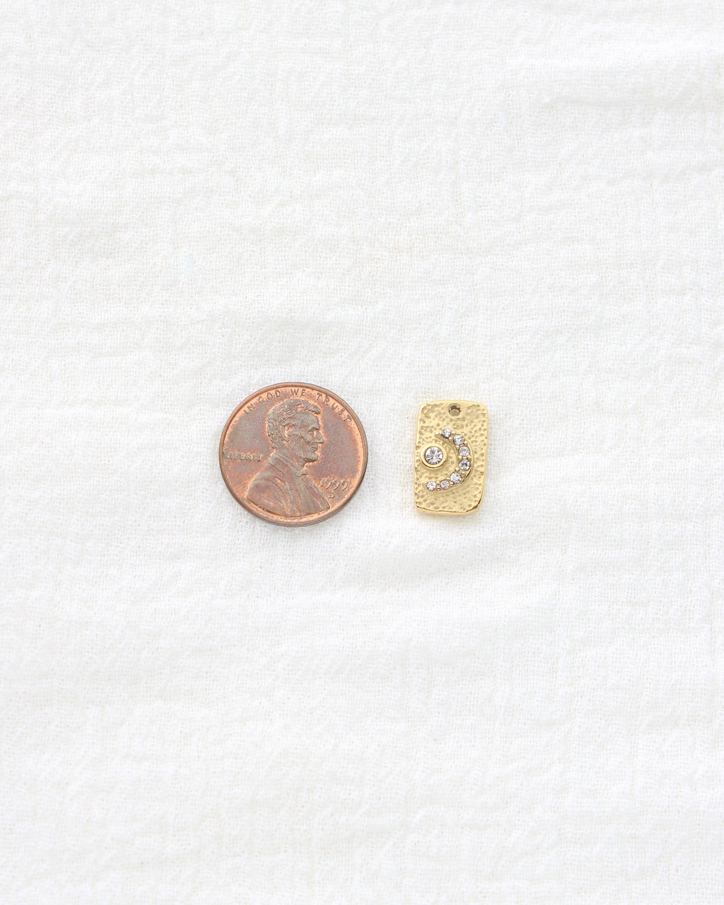 15mm Moon & Stars Rectangle PVD Charm, CH448