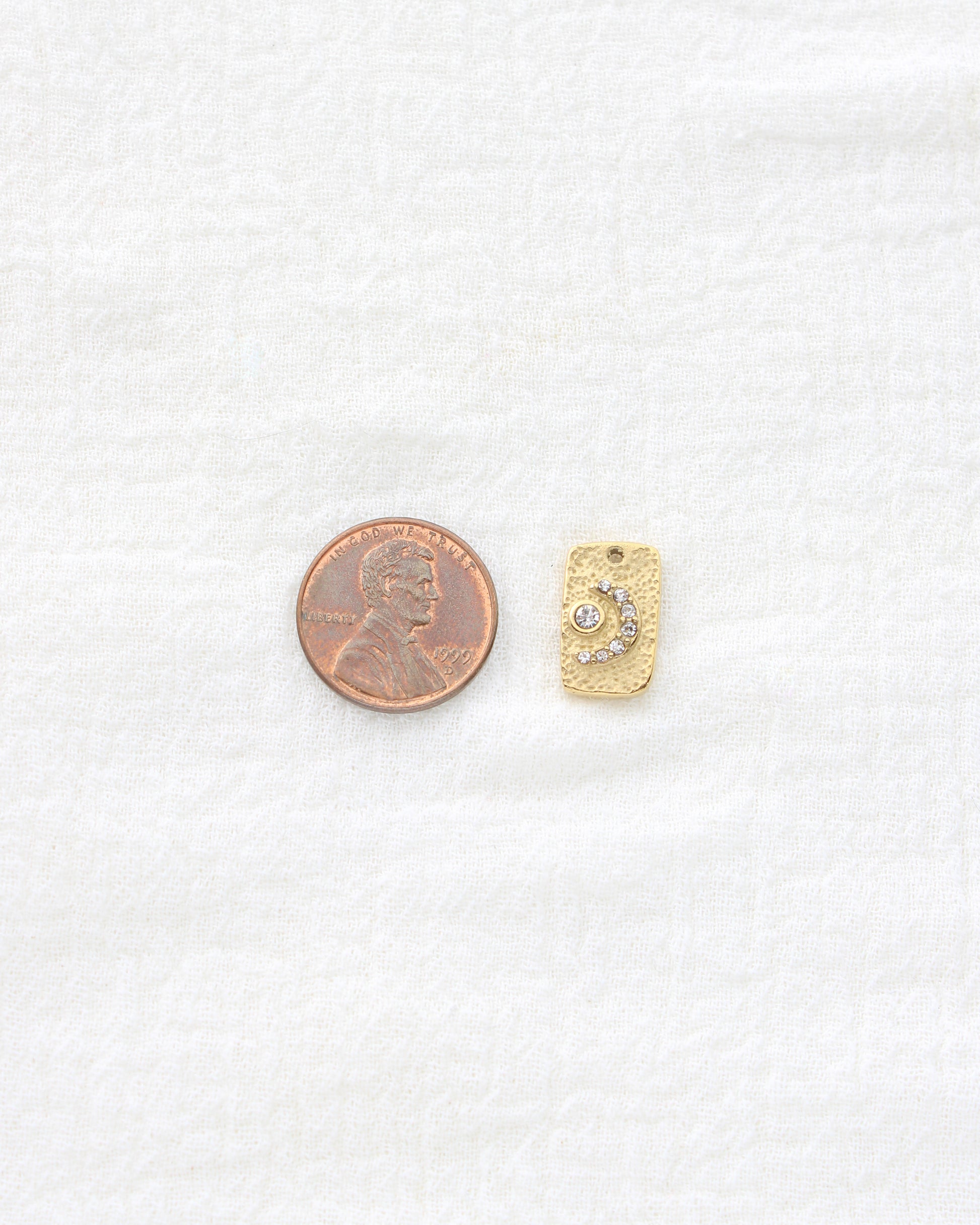 15mm Moon & Stars Rectangle PVD Charm, CH448