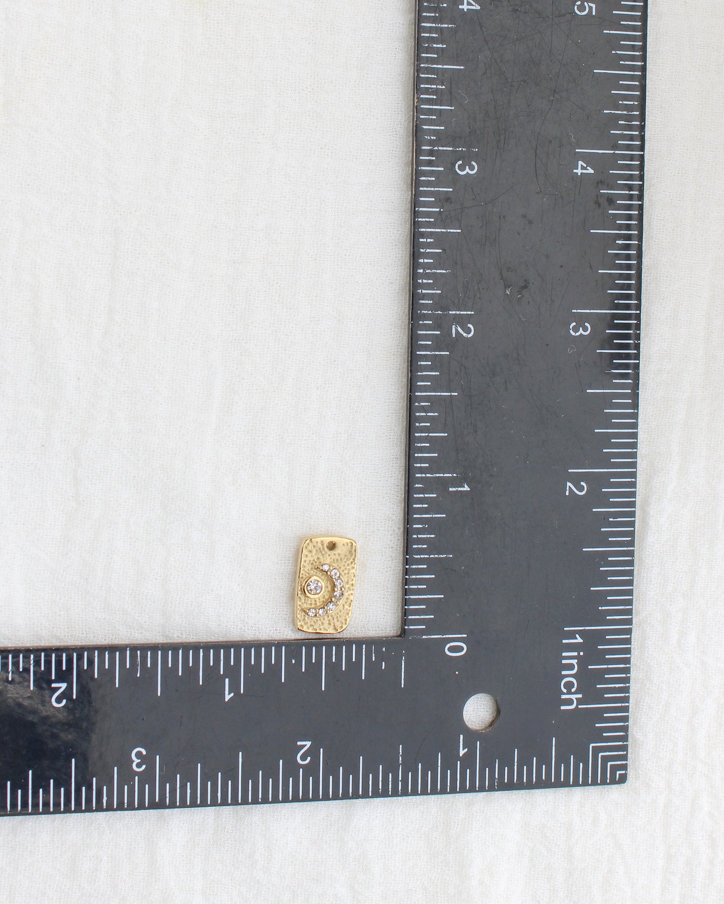 15mm Moon & Stars Rectangle PVD Charm, CH448