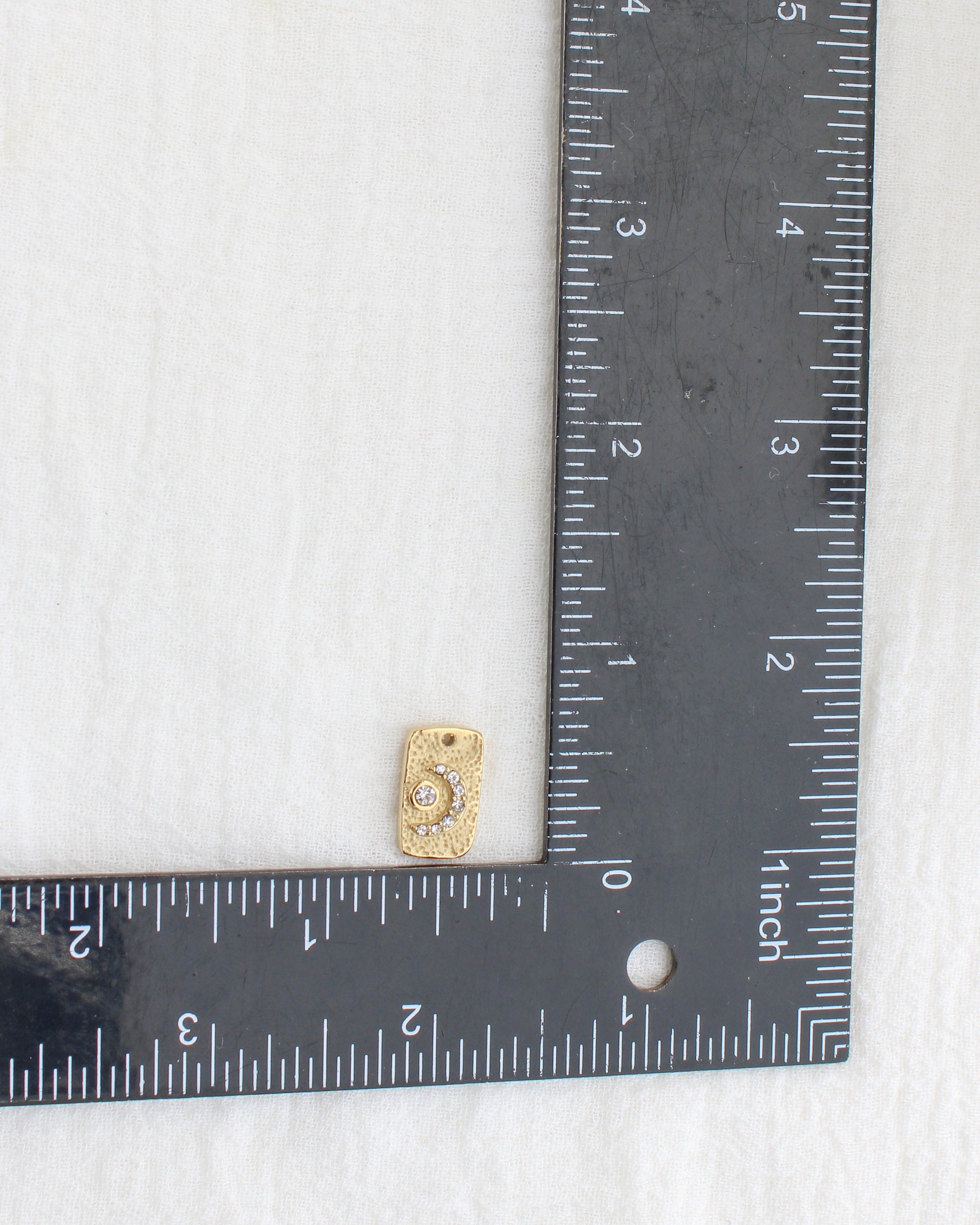 15mm Moon & Stars Rectangle PVD Charm, CH448