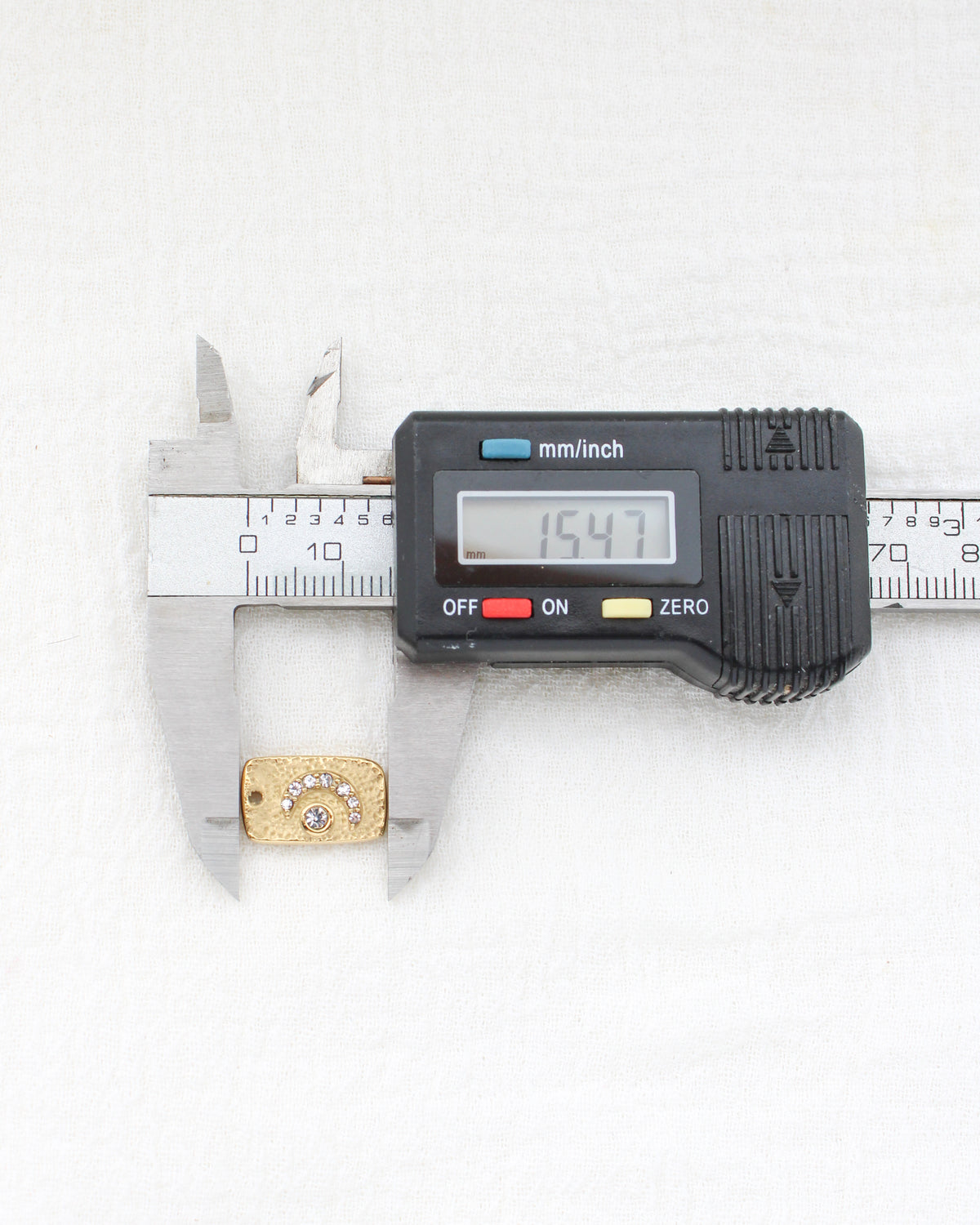 15mm Moon & Stars Rectangle PVD Charm, CH448