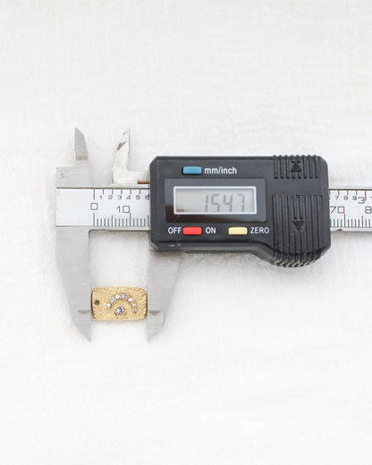 15mm Moon & Stars Rectangle PVD Charm, CH448