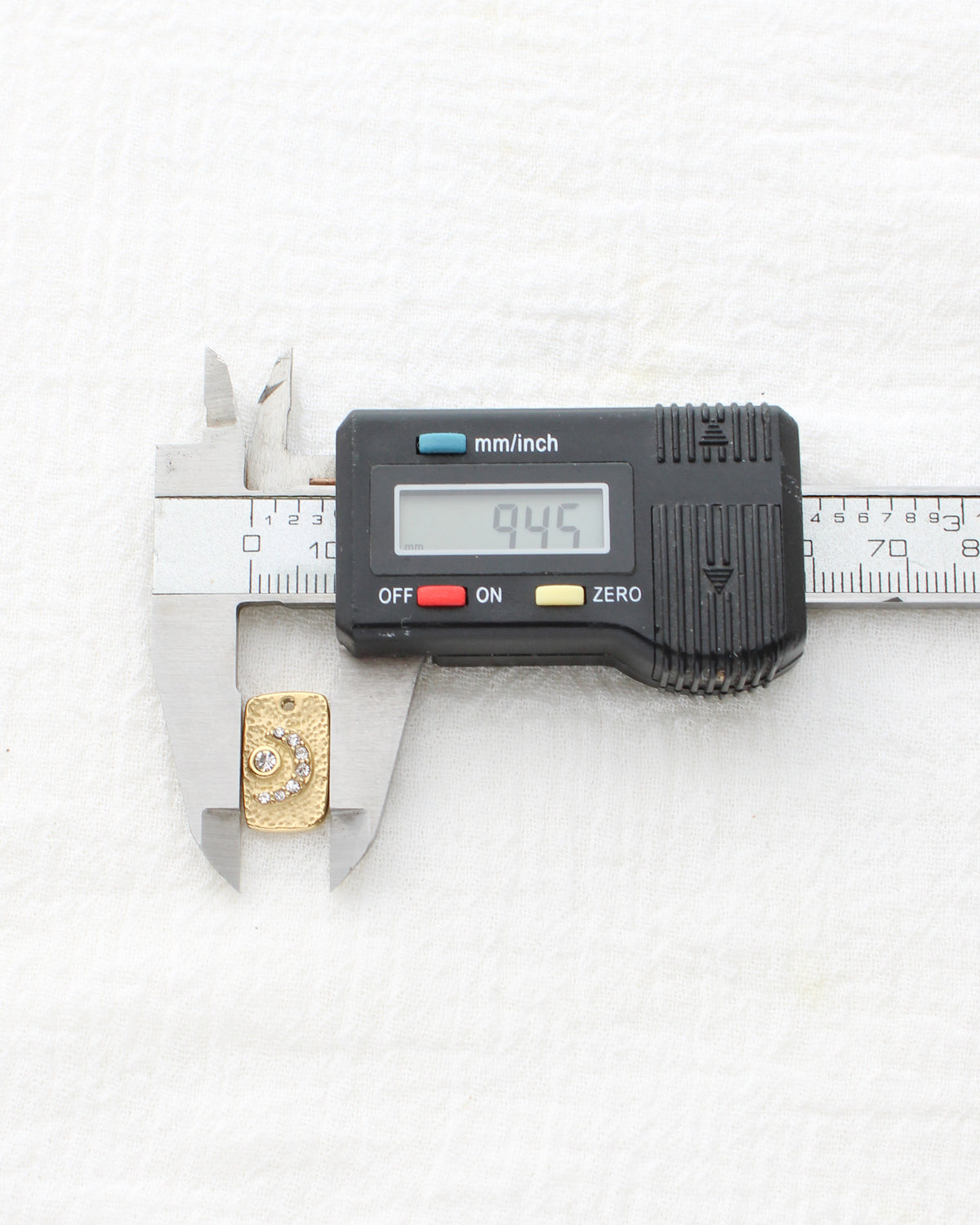 15mm Moon & Stars Rectangle PVD Charm, CH448