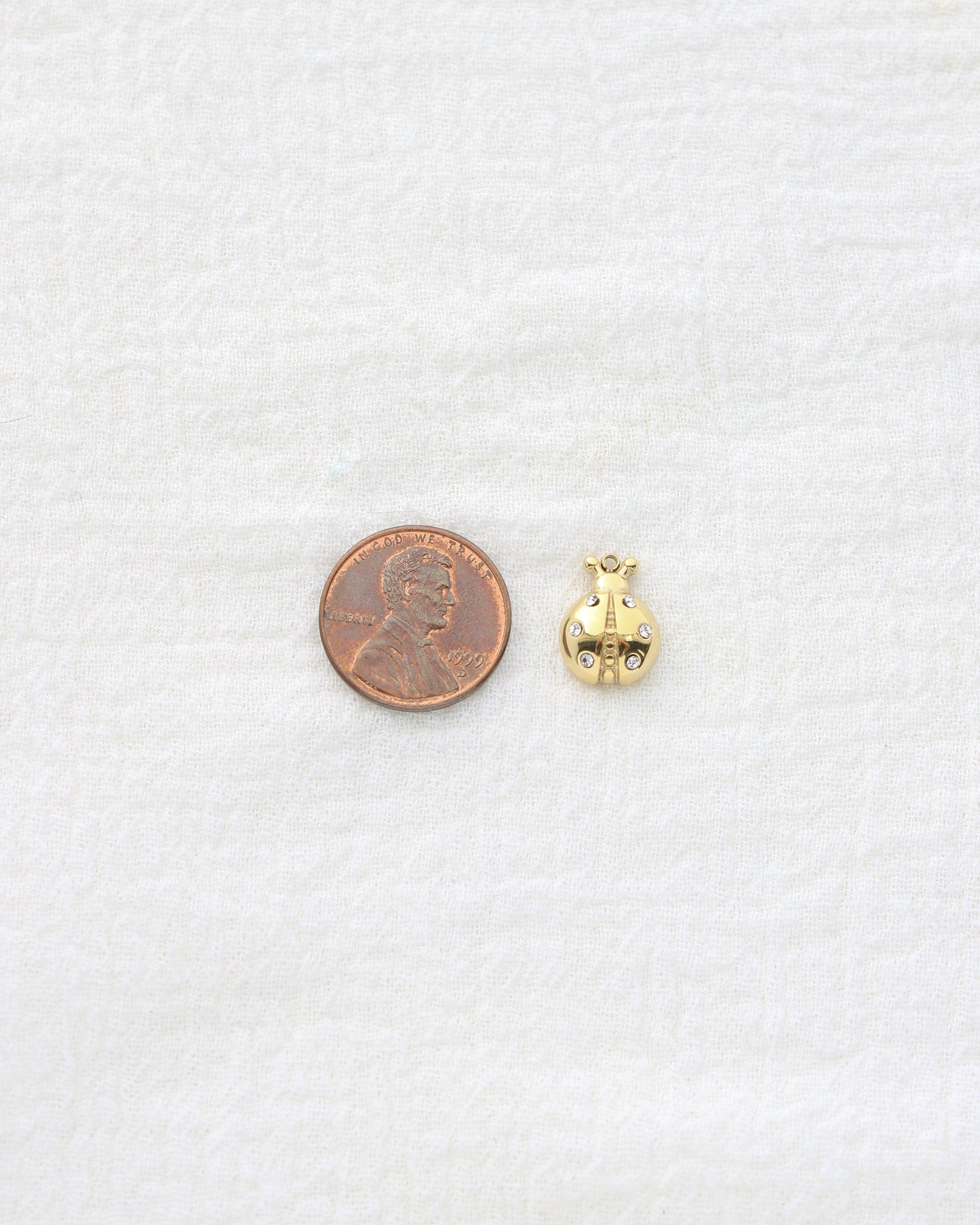 14mm Ladybug w/CZ PVD Charm, CH451