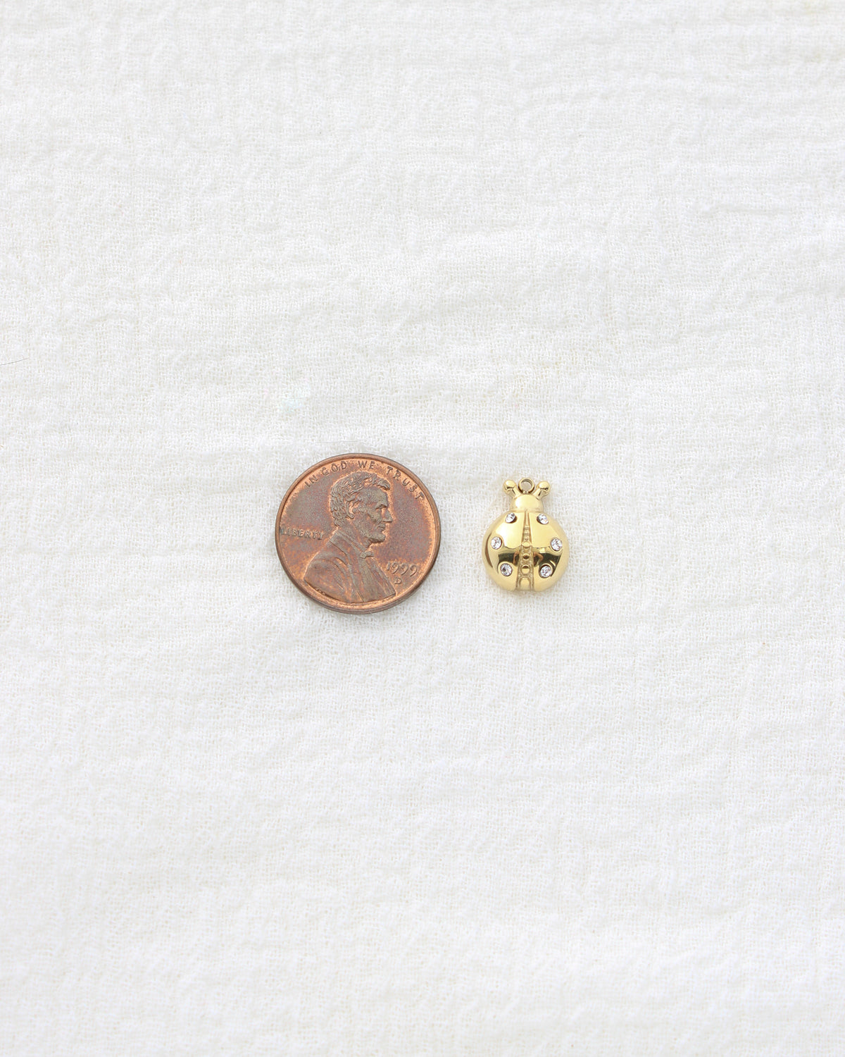 14mm Ladybug w/CZ PVD Charm, CH451