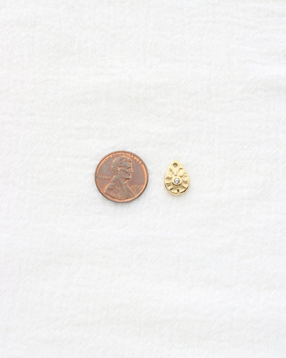 13mm Sun Teardrop w/CZ PVD Charm, CH447