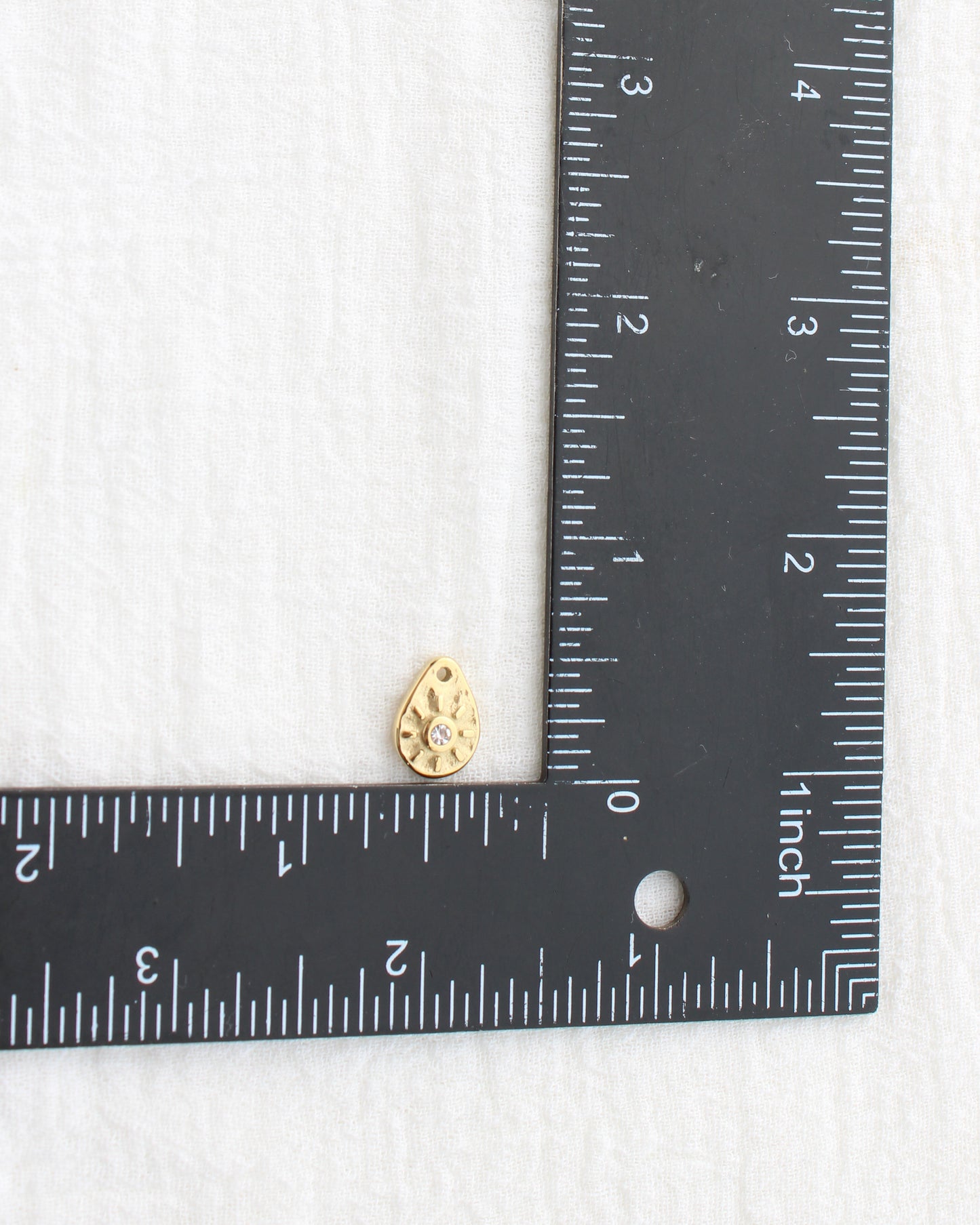13mm Sun Teardrop w/CZ PVD Charm, CH447