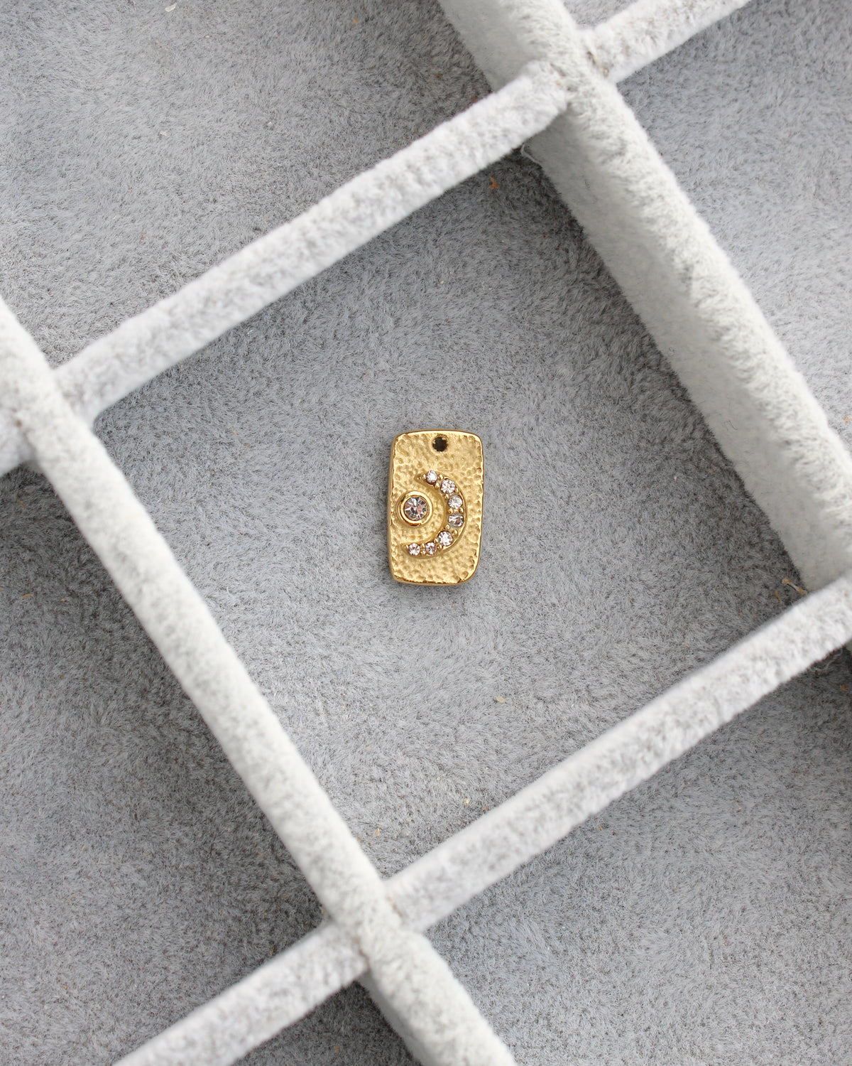 15mm Moon & Stars Rectangle PVD Charm, CH448