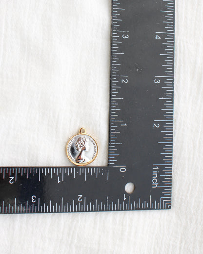 21mm Two Tone Vintage Coin PVD Charm, CH459