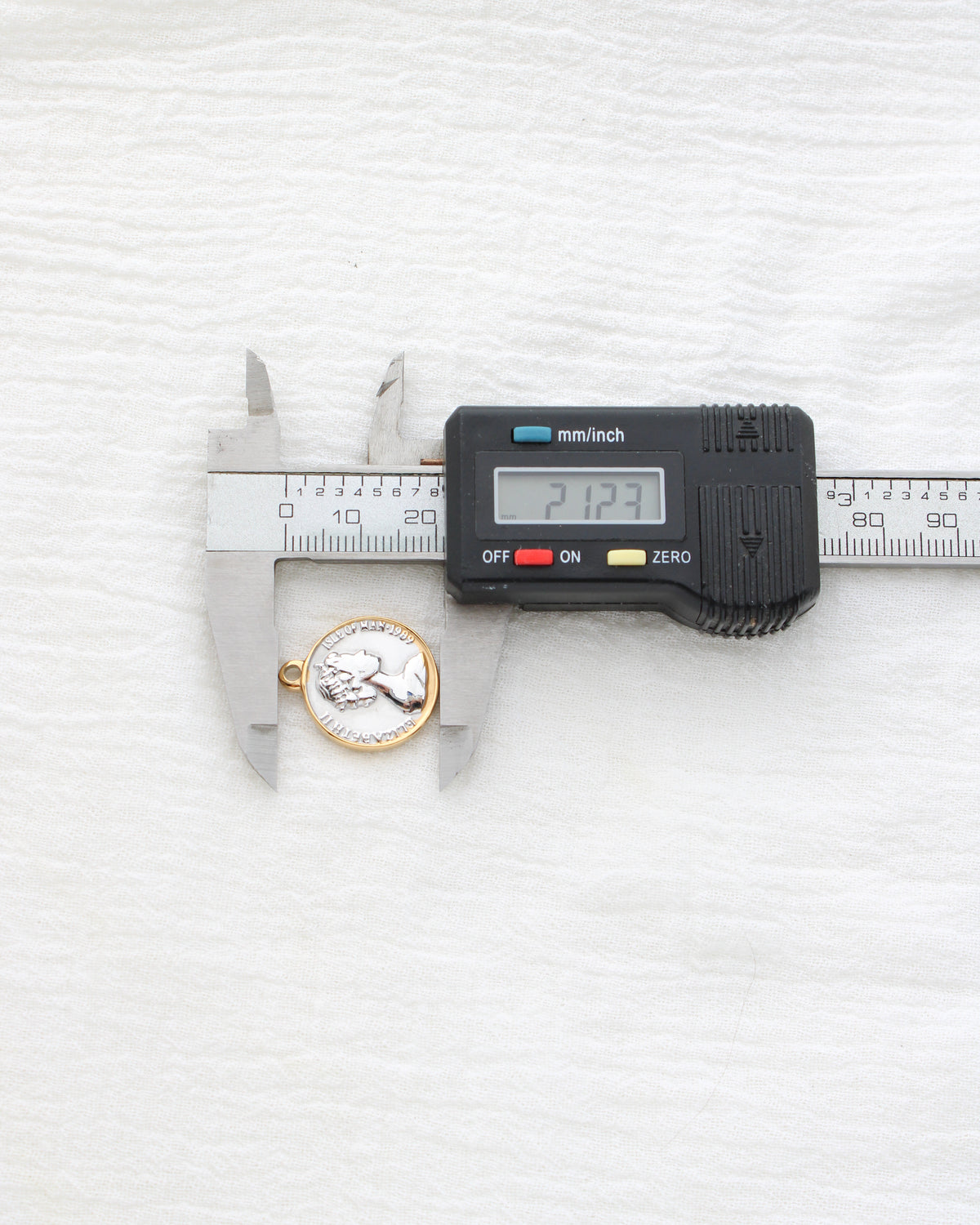 21mm Two Tone Vintage Coin PVD Charm, CH459