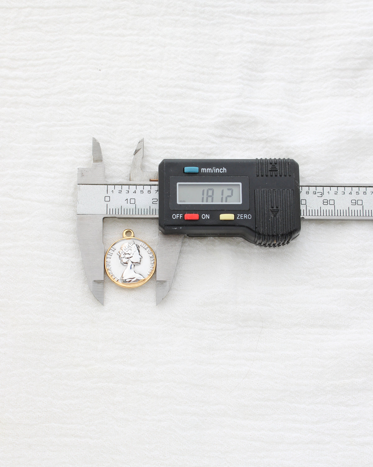 21mm Two Tone Vintage Coin PVD Charm, CH459