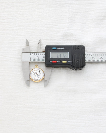 21mm Two Tone Vintage Coin PVD Charm, CH459