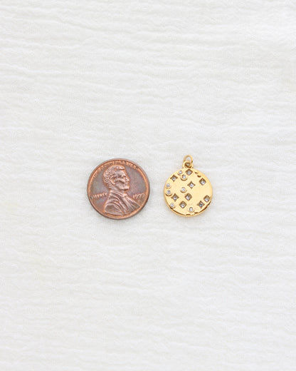 18mm Disc with Zircon PVD Charm, CH460