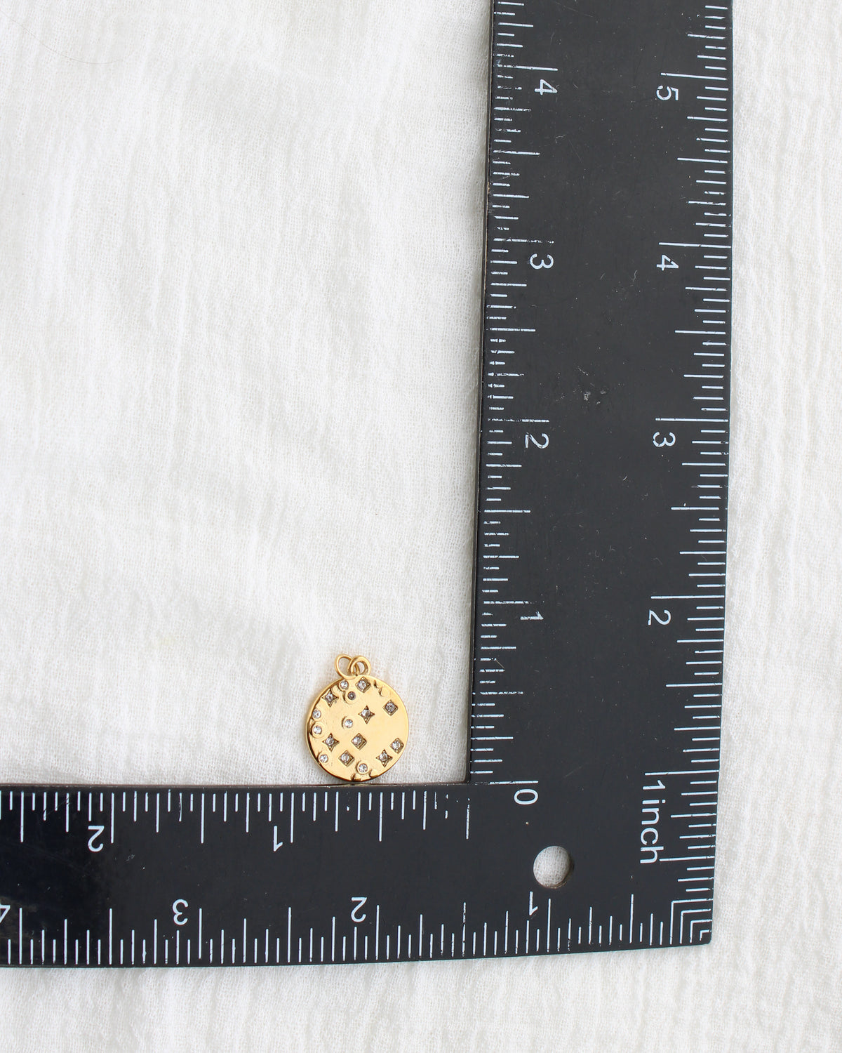 18mm Disc with Zircon PVD Charm, CH460