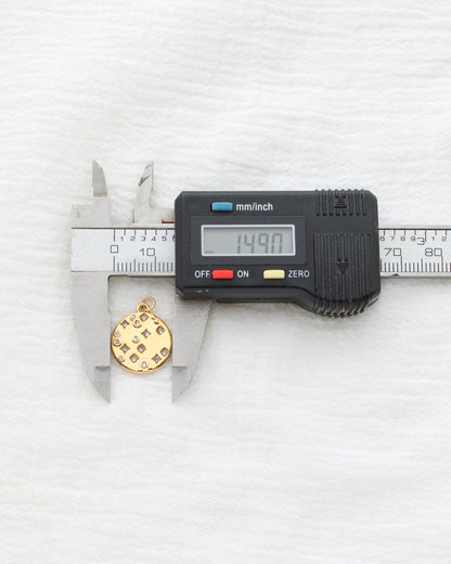 18mm Disc with Zircon PVD Charm, CH460