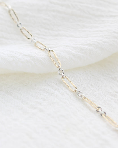 2.8mm Hammered Long and Short 1+3 Mixed Metal Chain, M279