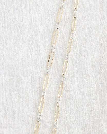 2.8mm Hammered Long and Short 1+3 Mixed Metal Chain, M279