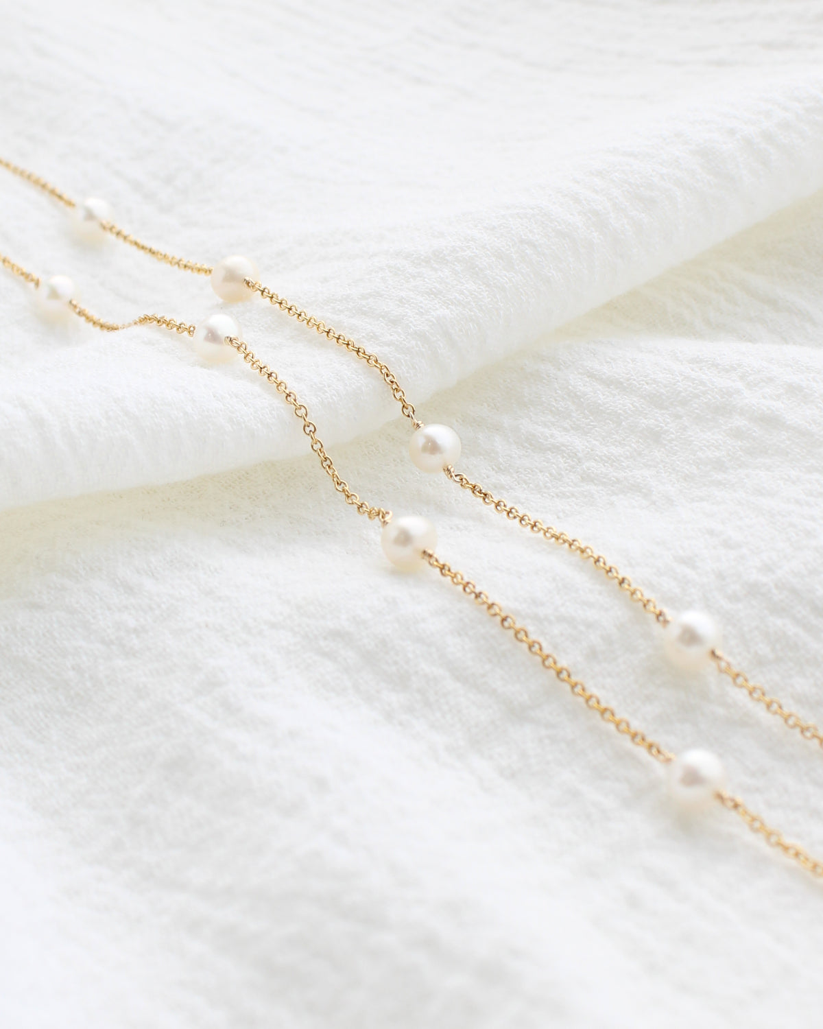 .6mm Cable Chain with 4mm White Pearl, G277