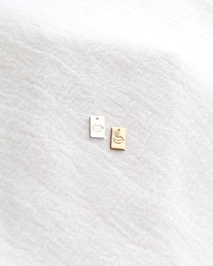 10mm Lips Rectangle Charm, CH266