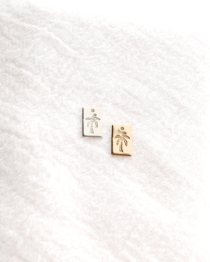 10mm Palm Tree Rectangle Charm, CH266