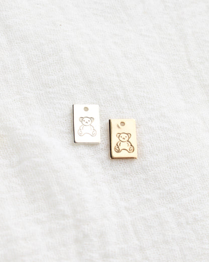 10mm Bear Rectangle Charm, CH266