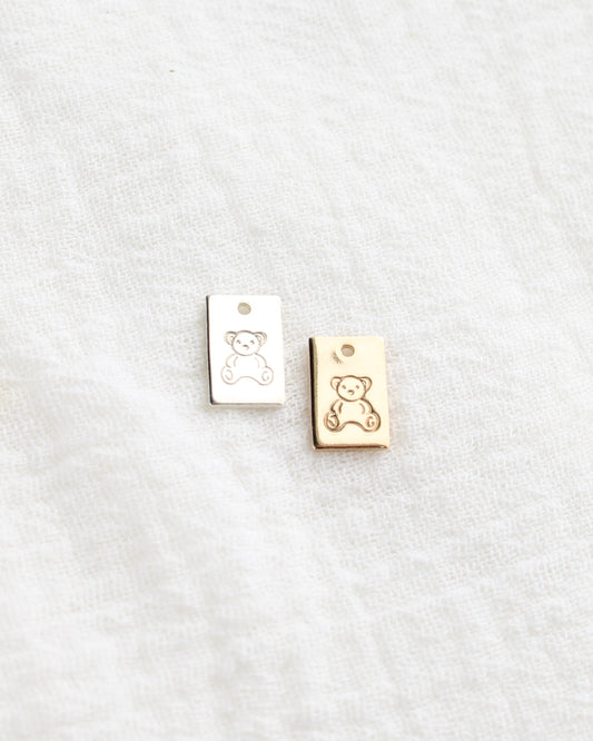 10mm Bear Rectangle Charm, CH266
