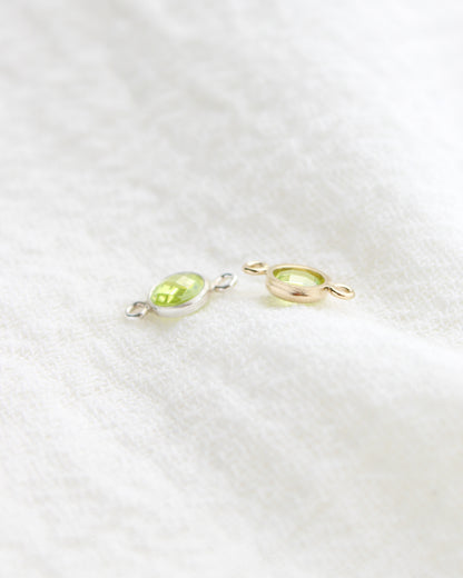 4mm Light Green Stone Connector (Flat Back), DCN107