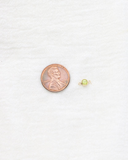 4mm Light Green Stone Connector (Flat Back), DCN107