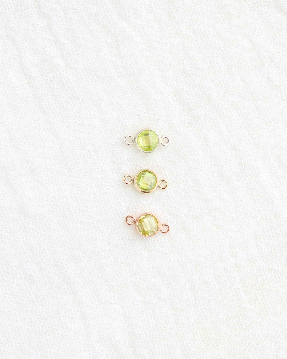 4mm Light Green Stone Connector (Flat Back), DCN107