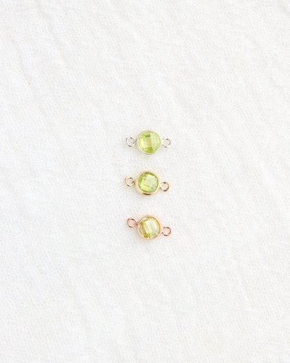 4mm Light Green Stone Connector (Flat Back), DCN107