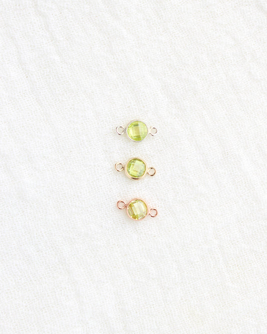 4mm Light Green Stone Connector (Flat Back), DCN107