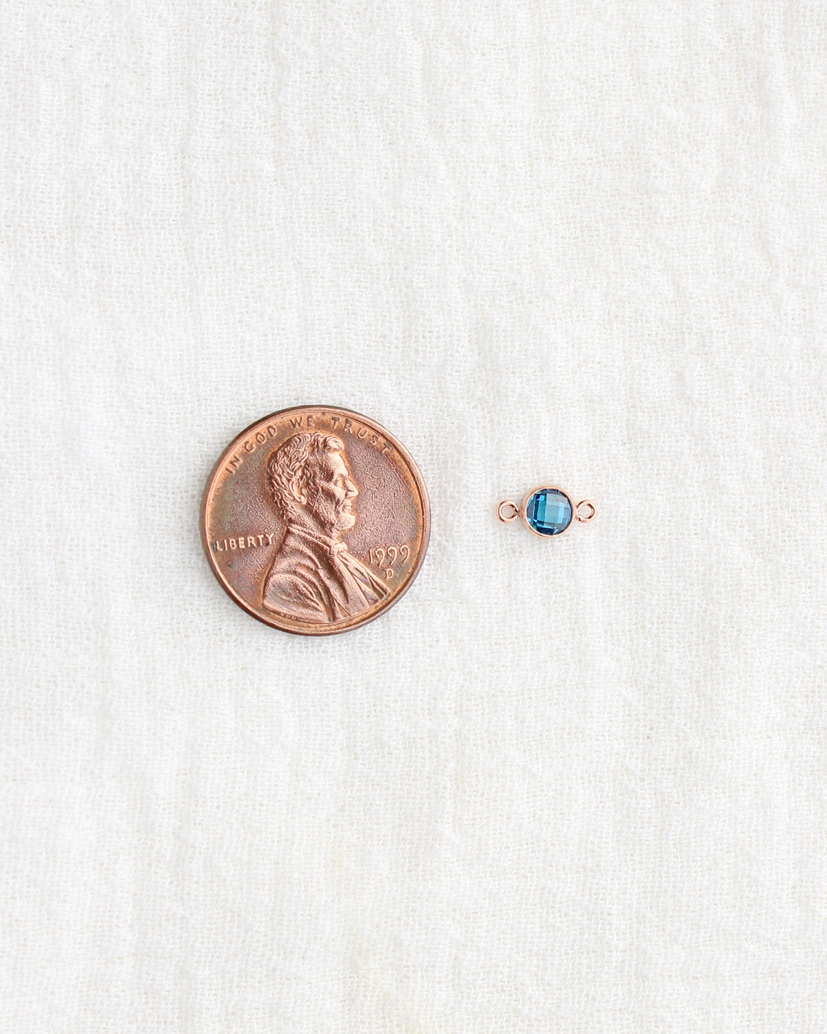 4mm Dark Blue Stone Connector (Flat Back), DCN108