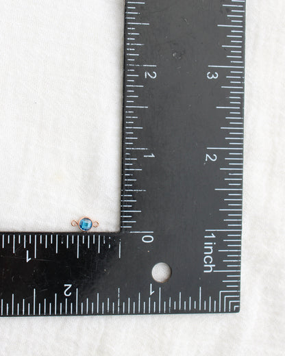 4mm Dark Blue Stone Connector (Flat Back), DCN108