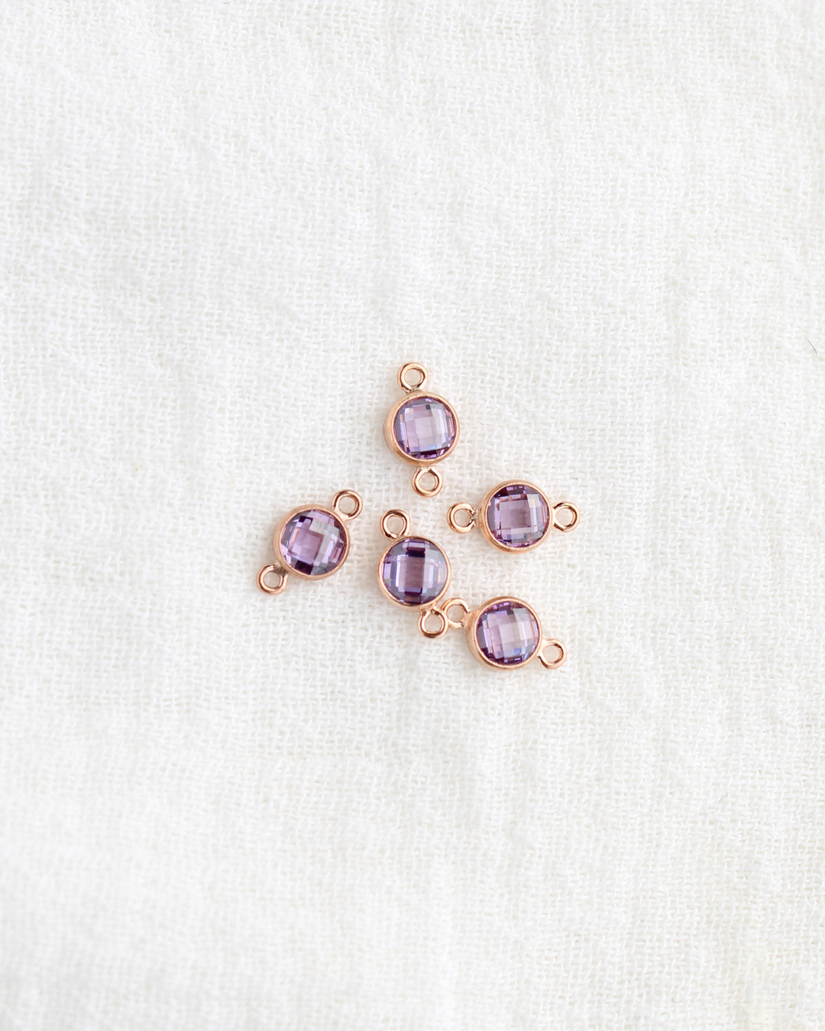 4mm Purple Stone Connector (Flat Back), DCN105