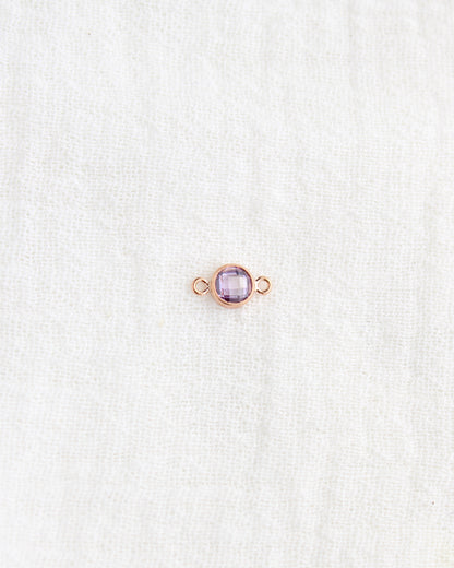 4mm Purple Stone Connector (Flat Back), DCN105