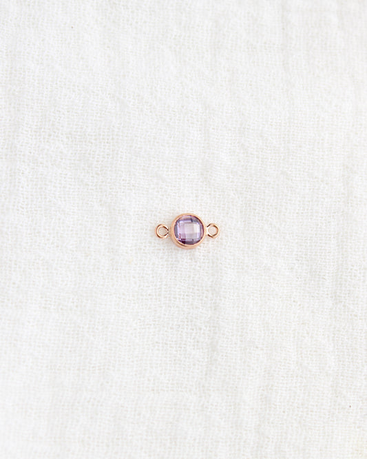 4mm Purple Stone Connector (Flat Back), DCN105